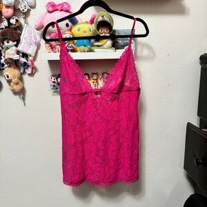Victoria's Secret Pink Lace Lingerie Slip Babydoll Top